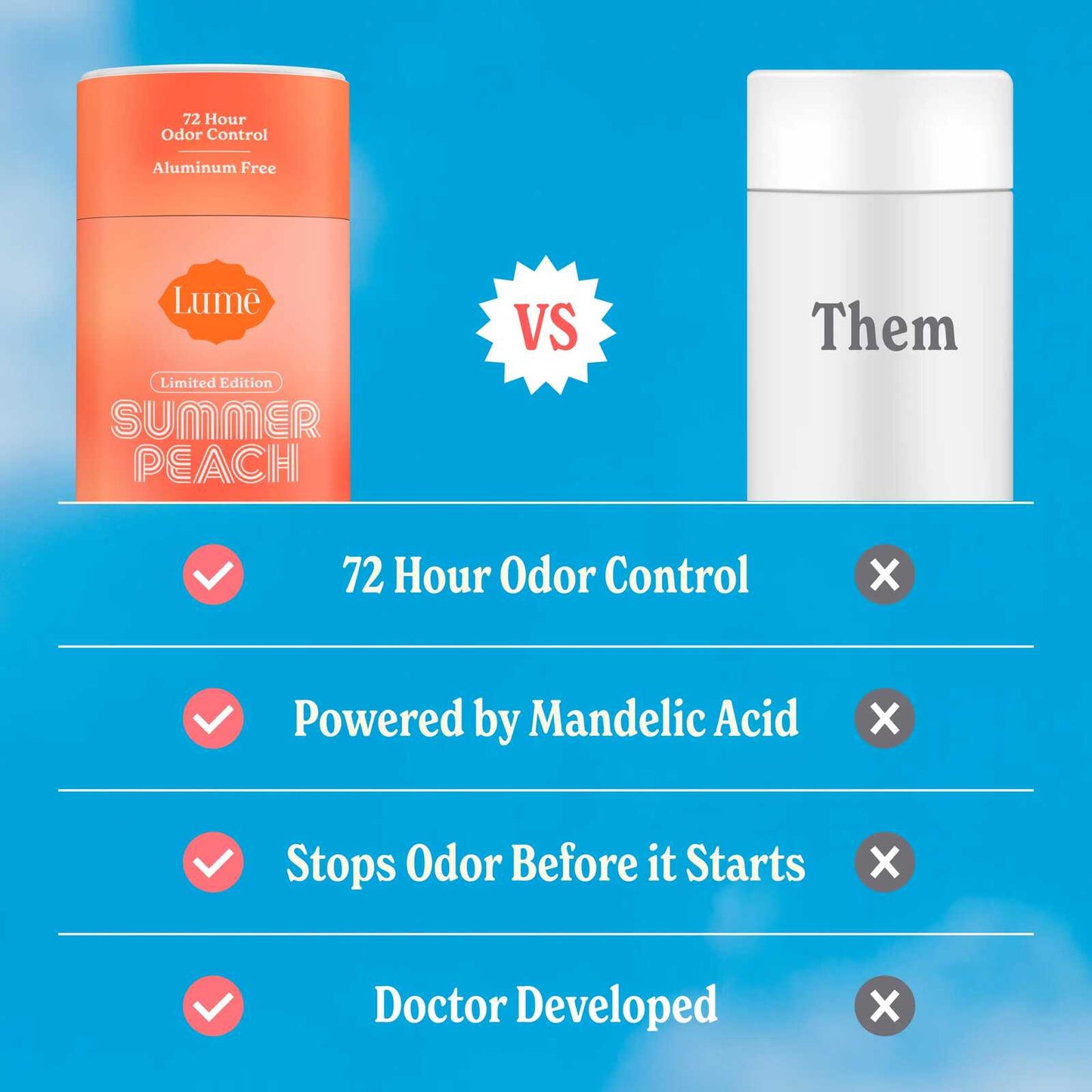 72-Hour Whole Body Odor Control Peach Deodorant Stick