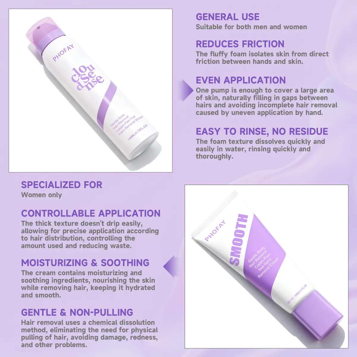 Gentle Bikini Hair Removal Spray for Sensitive Skin