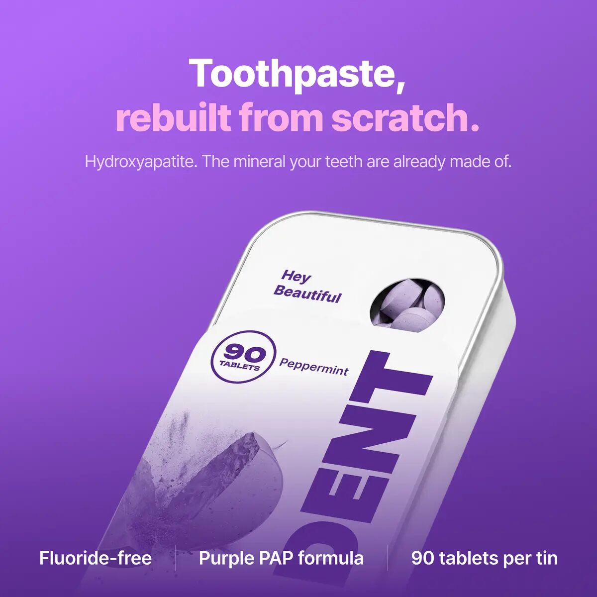 Purple Tone-Correcting Hydroxyapatite Toothpaste Tablets