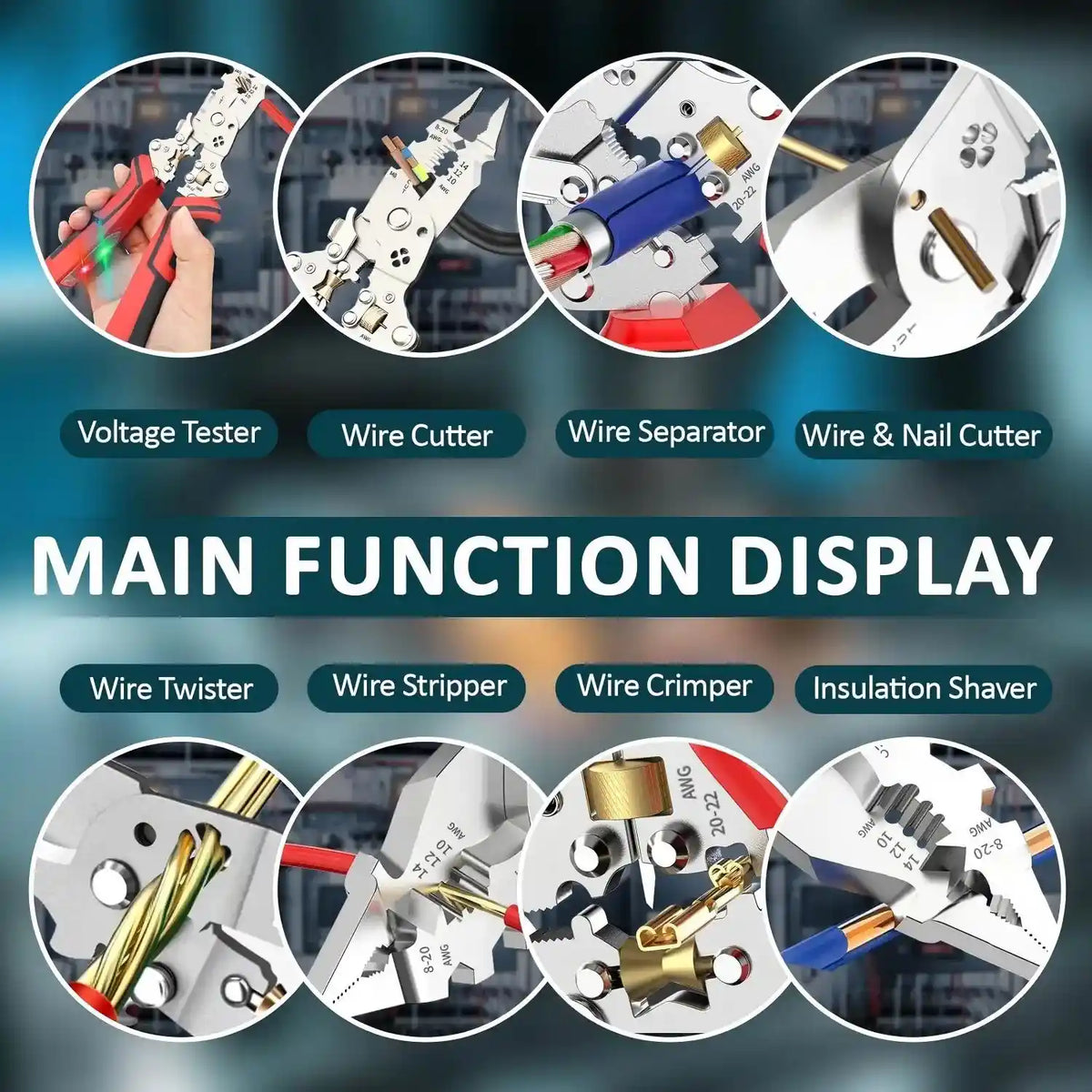 16-in-1 Wire Stripper Pliers with Voltage Detection