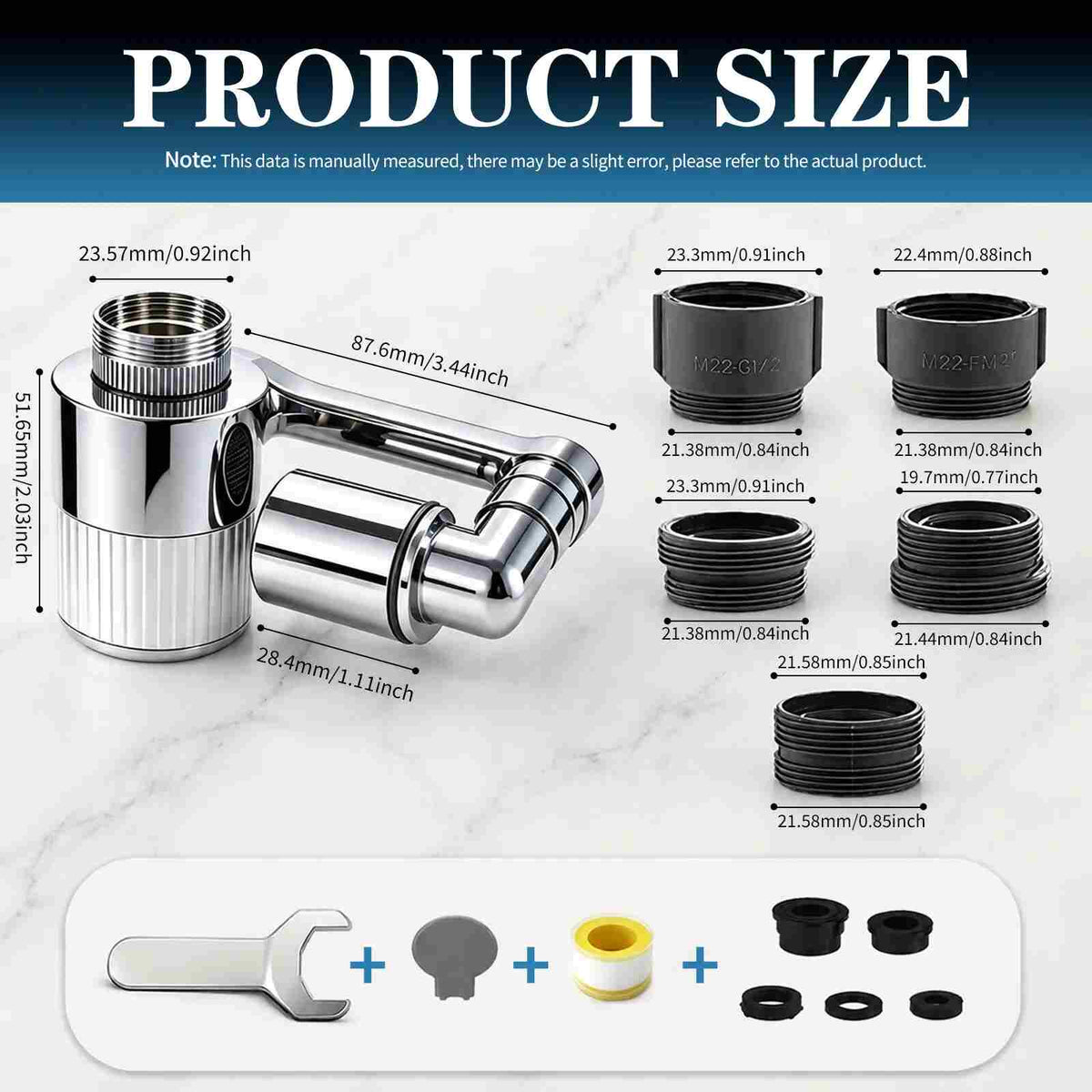 3D Swivel Filter Faucet Extender