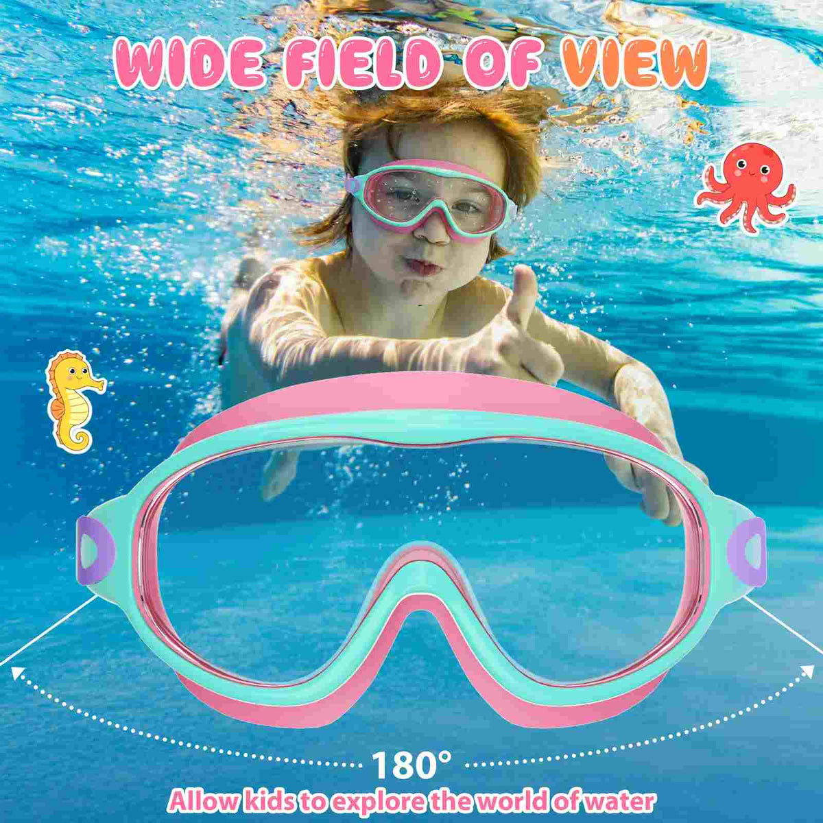 Crystal-Clear Anti-Fog Swimming Goggles with UV Protection