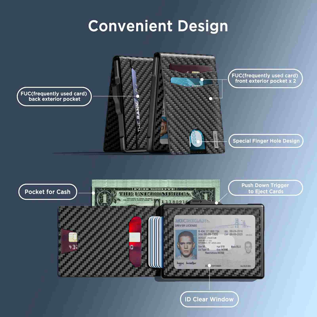 Instant Pop-Up RFID Blocking Metal Wallet
