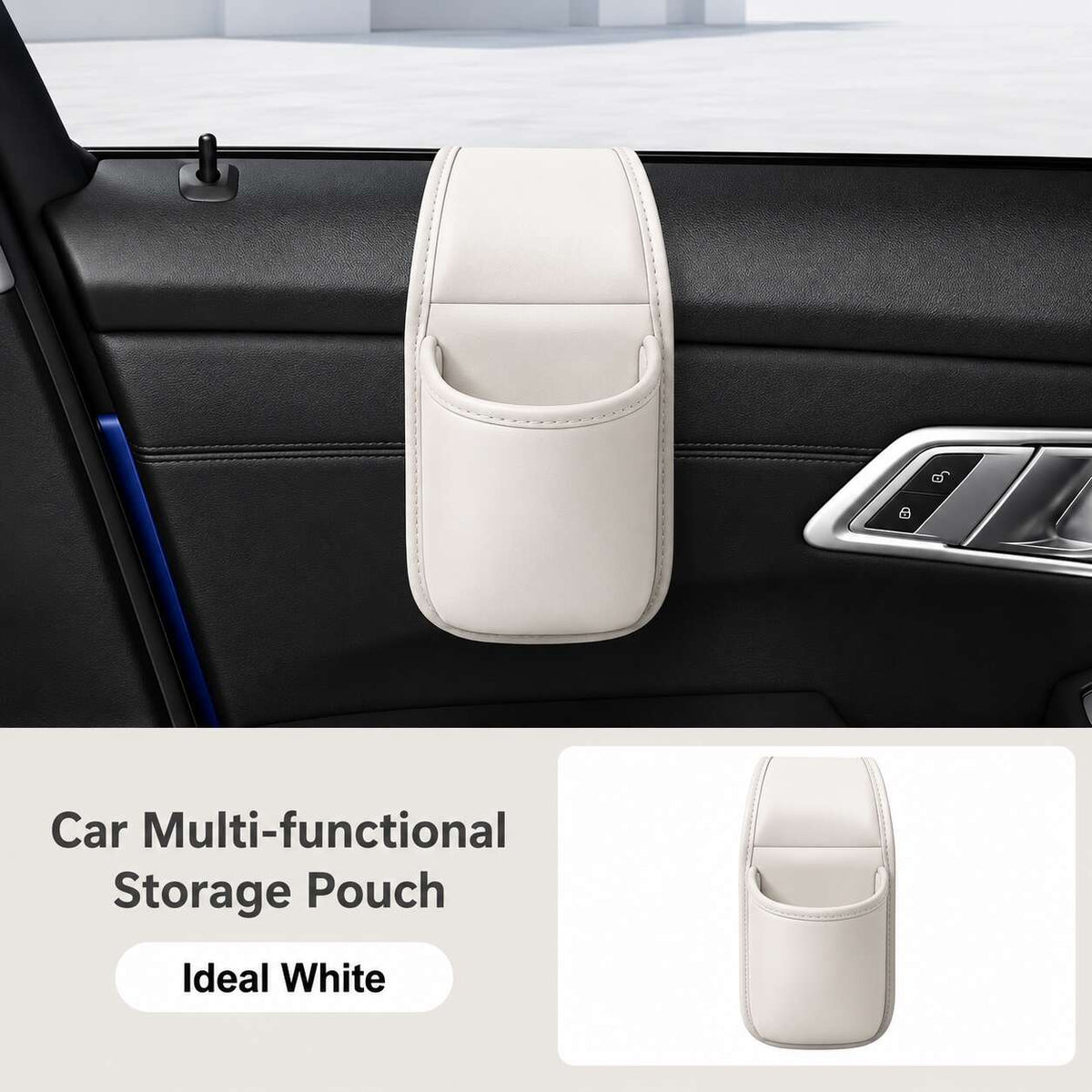 Double-Layer Adhesive Car Door Storage Pocket