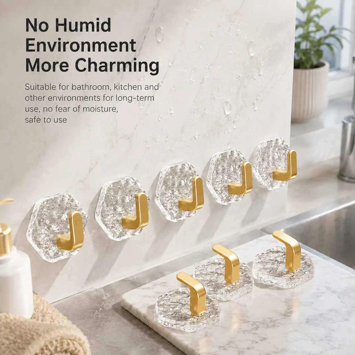 Waterproof Self-Adhesive Hexagon Hooks