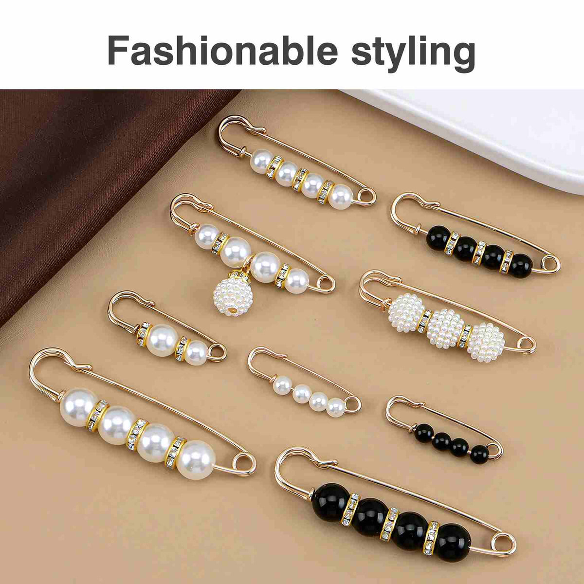 Pearl Decorative Safety Brooch Pins