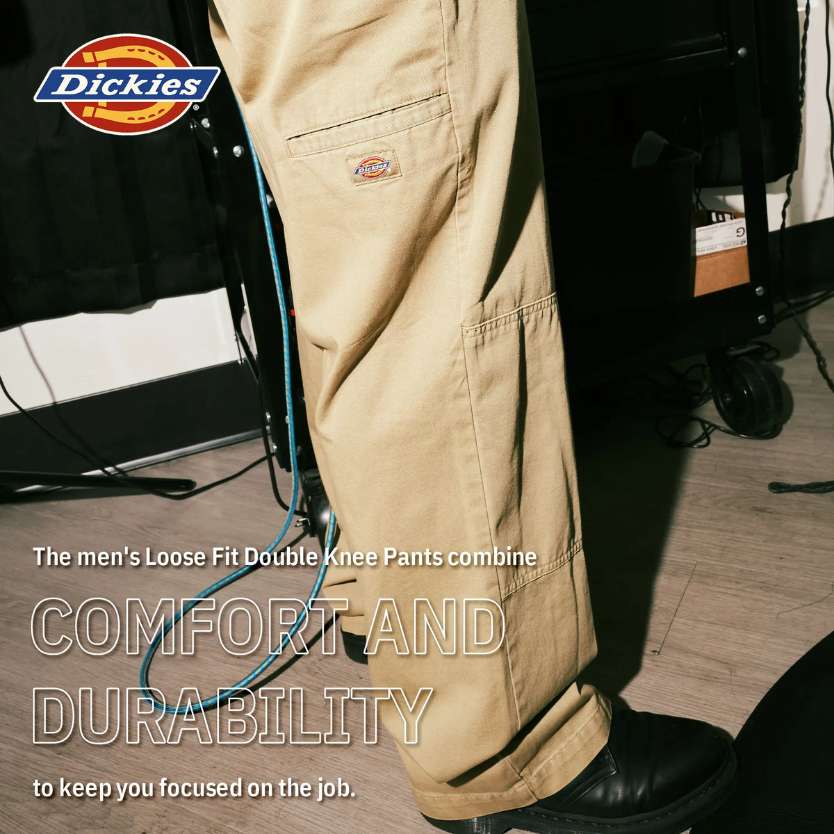 Reinforced Double-Knee Loose Work Pants