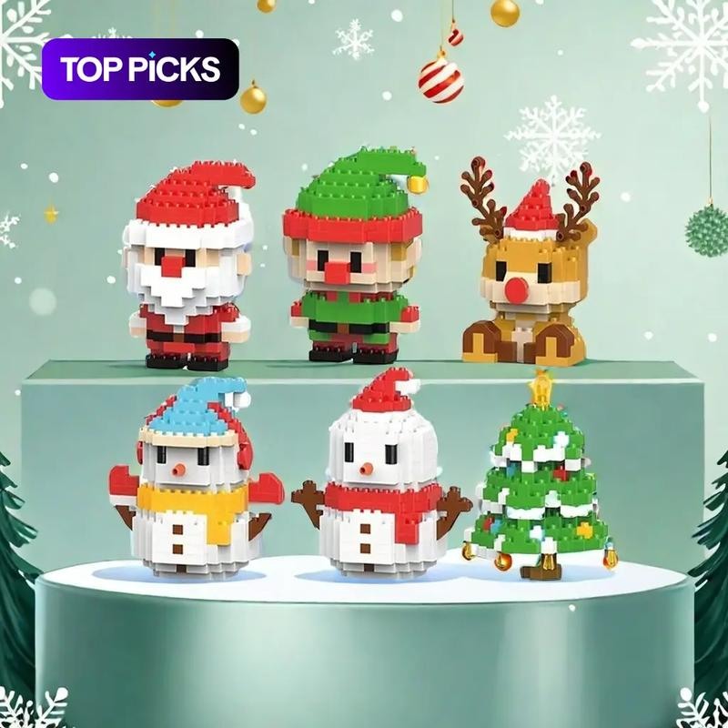 Santa Micro Building Blocks Ornament