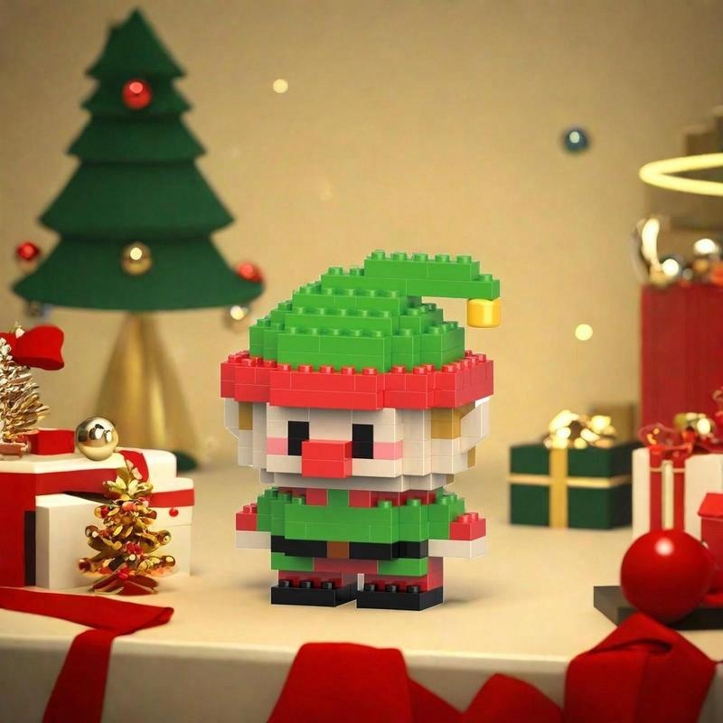 Santa Micro Building Blocks Ornament