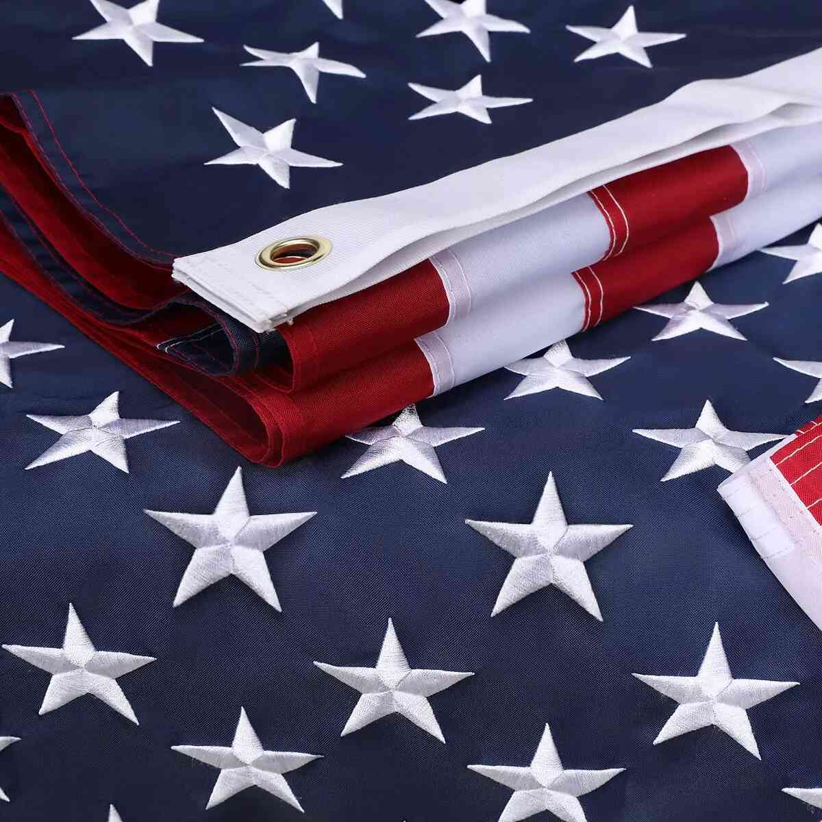 Heavy-Duty Embroidered American Flag