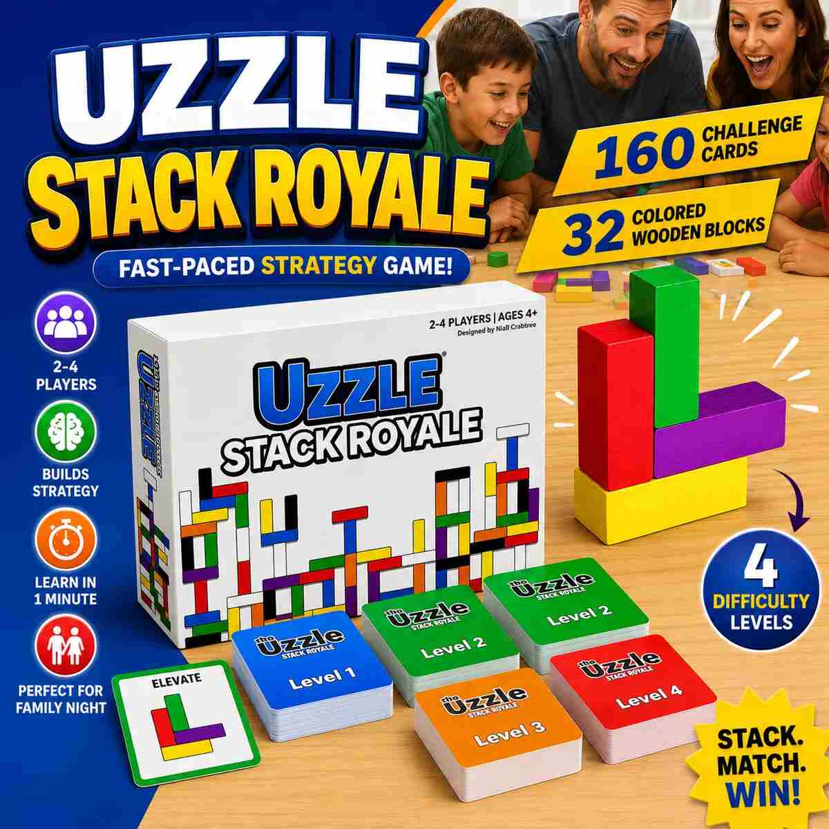 Fast-Paced Stacking Strategy Board Game