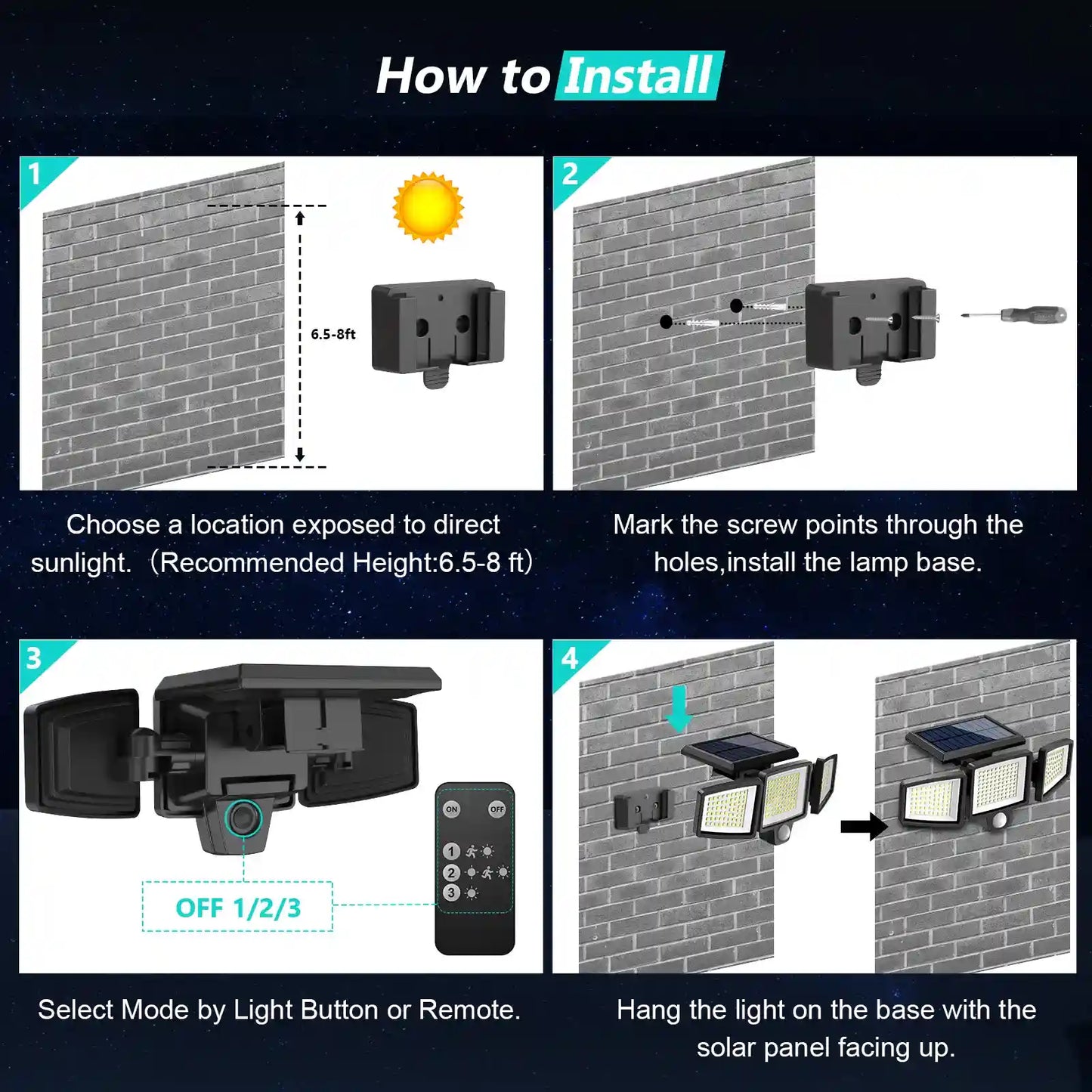 Super Bright Solar Motion Sensor Outdoor Light