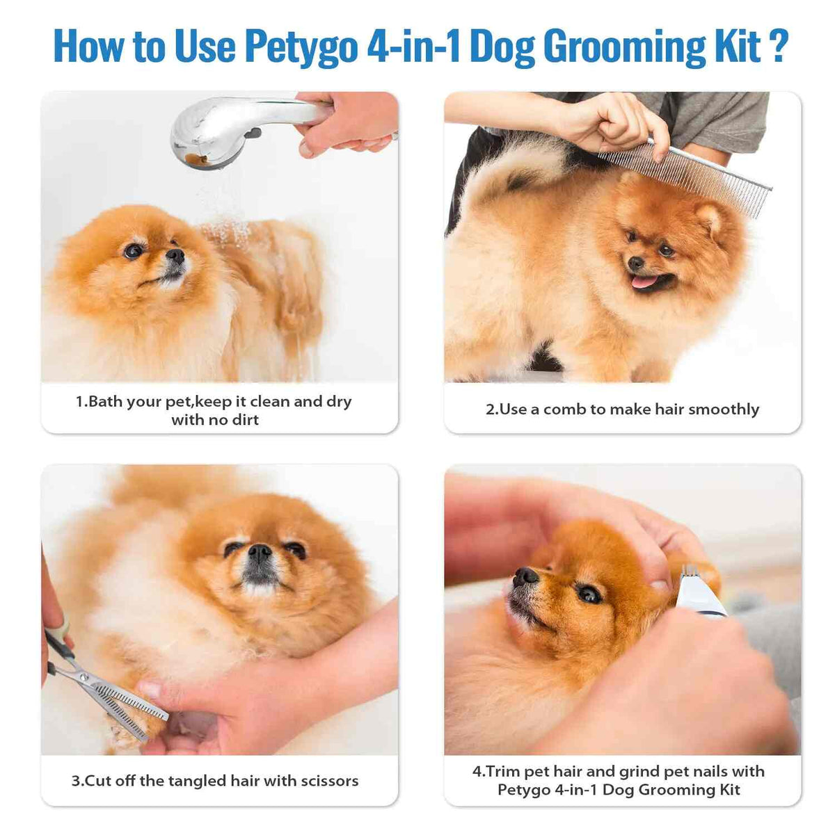 Low-Noise Pet Grooming Vacuum & Clipper Kit