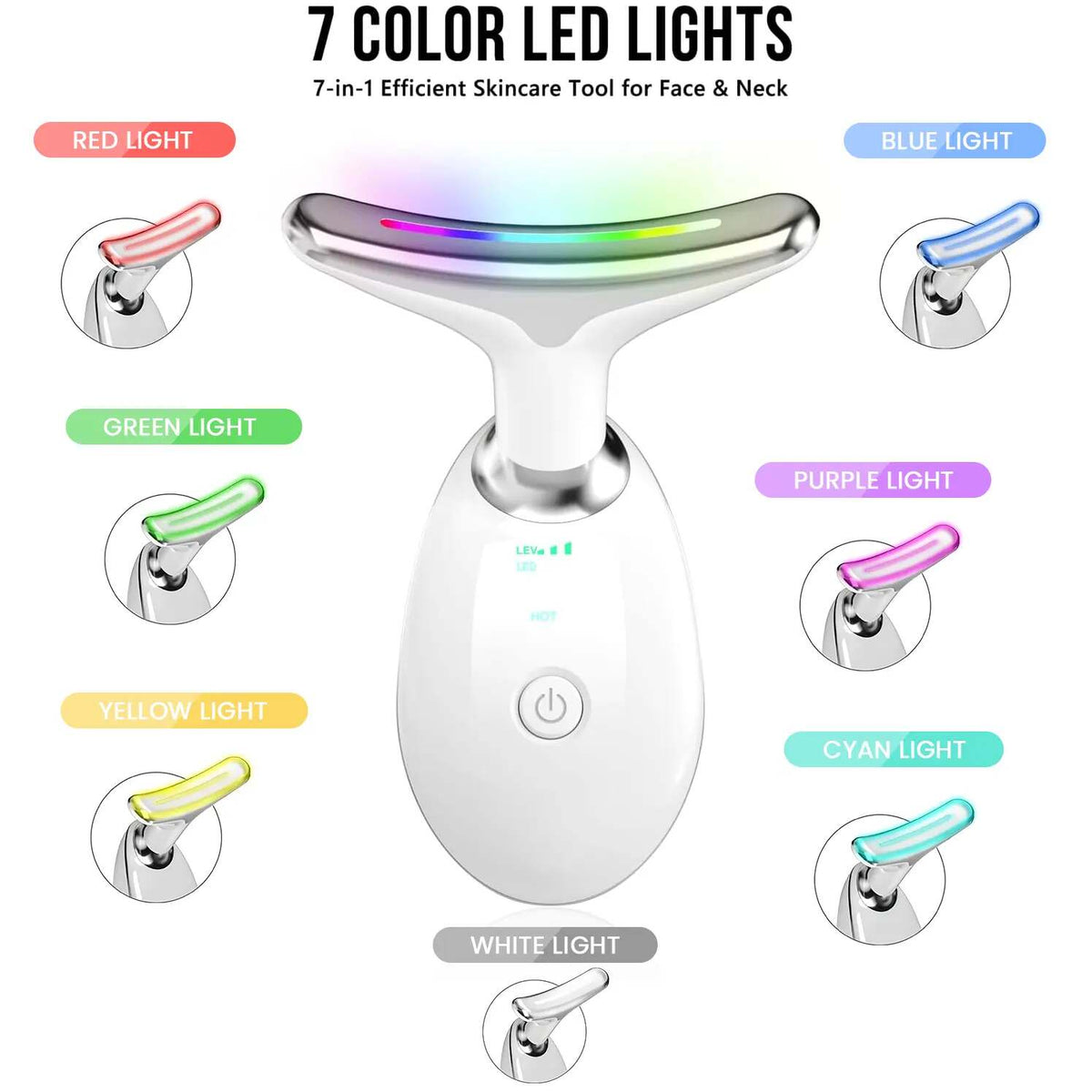 7-in-1 LED Color Therapy Face & Neck Sculpting Wand