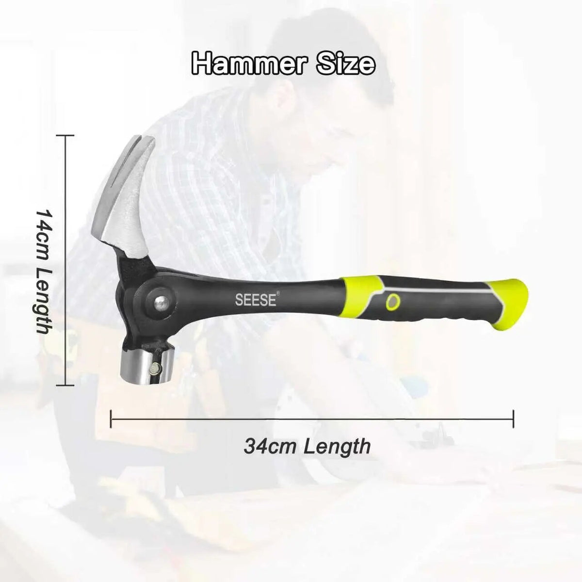 Magnetic Nail Starter Shock-Absorbing Claw Hammer