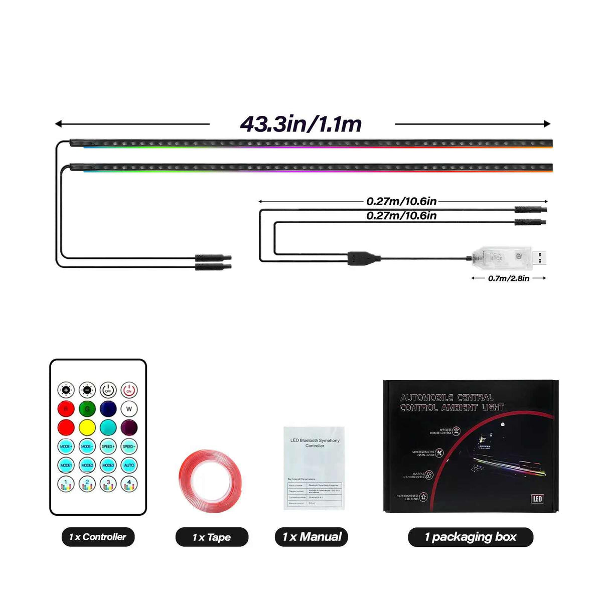 Music-Sync RGB Car Interior Lights