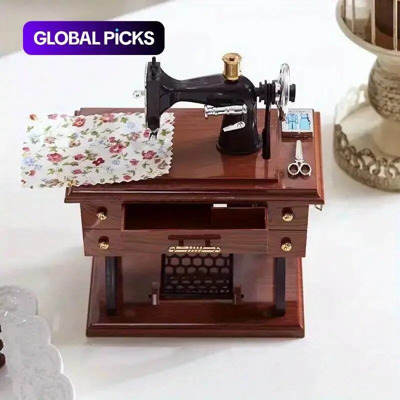 Vintage Sewing Machine Music Box