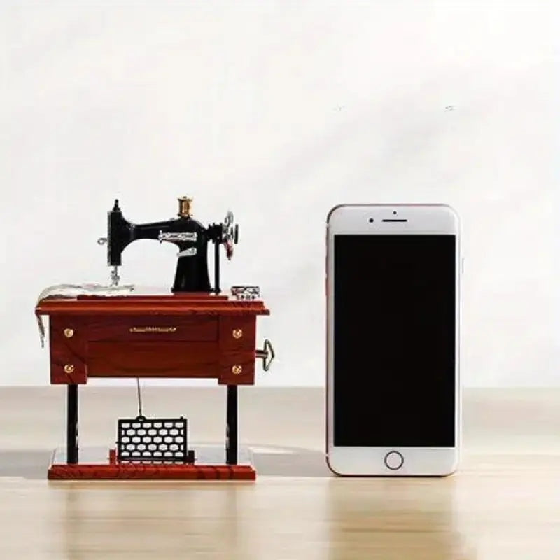 Vintage Sewing Machine Music Box