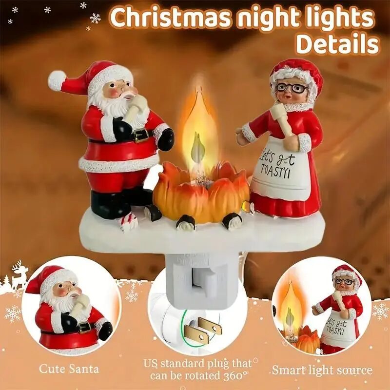Retro Ceramic Santa Night Lamp