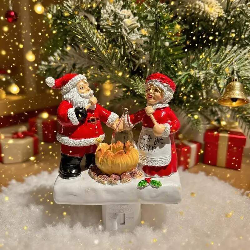 Retro Ceramic Santa Night Lamp