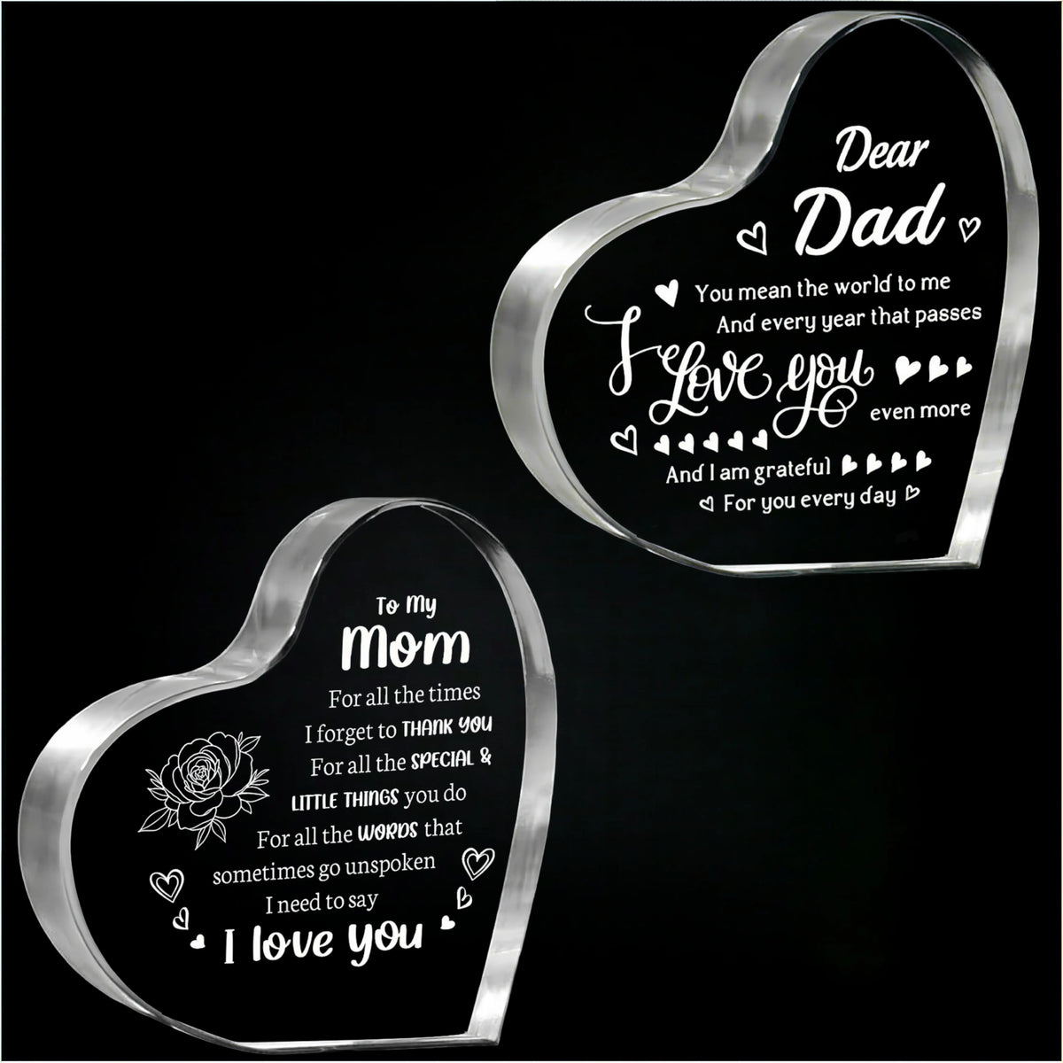 Heart Shaped Acrylic Decoration Block