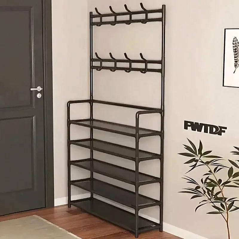 3-in-1 Entryway Organizer with 5 Shelves & 8 Hooks - original product photo 1