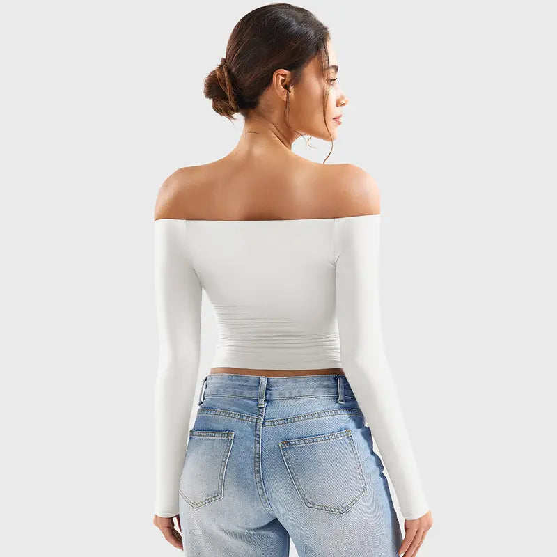 Off-Shoulder Long-Sleeve Top & Bodysuit Options - original main gallery photo