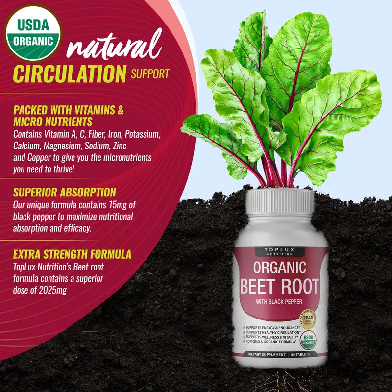 Beet Root & Black Pepper Supplement Tablets - original gallery 3