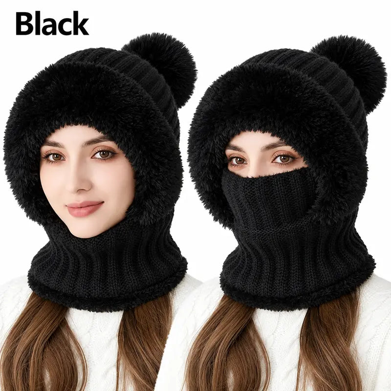 3-in-1 Fleece Winter Balaclava - Balck