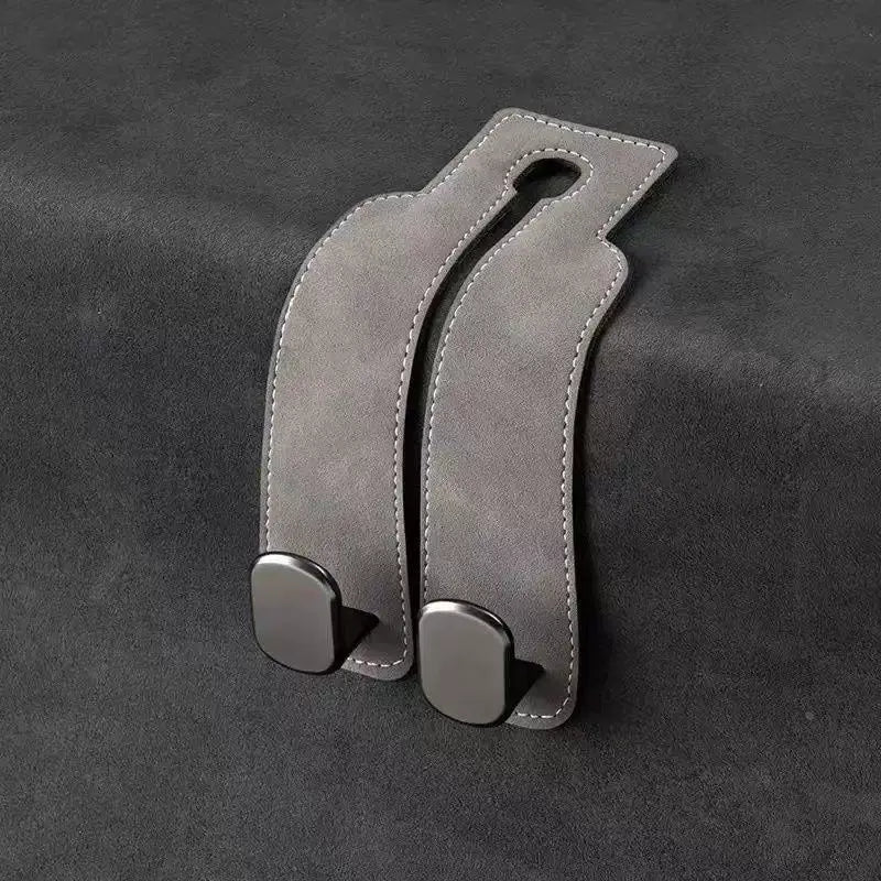 Car Headrest Double-Hook Organizers — 4 Pieces — Gray-1pc