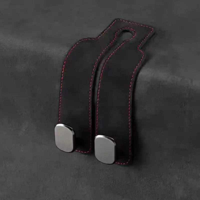 Car Headrest Double-Hook Organizers — 4 Pieces — Black-1pc