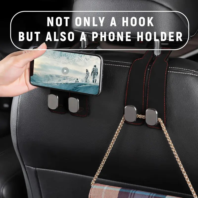 Car Headrest Double-Hook Organizers — 4 Pieces
