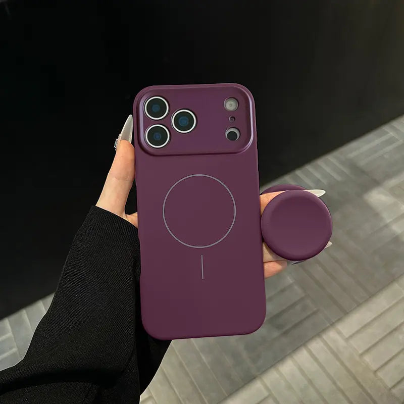 Silicone Phone Case with Magnetic Stand - Cherry‑Purple + Stand original variant photo