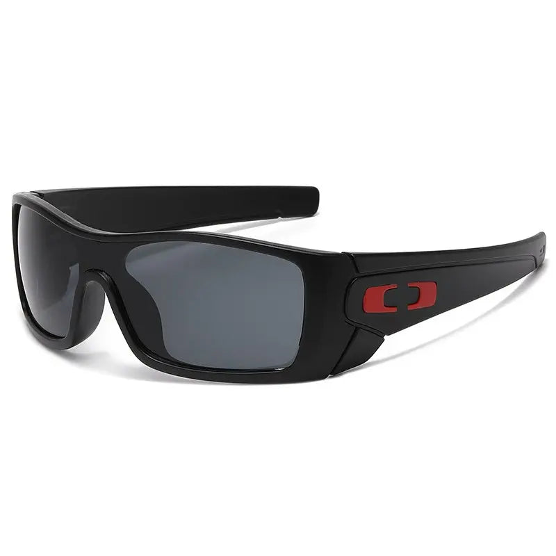 Black Wraparound Cycling Sunglasses - source design and use details