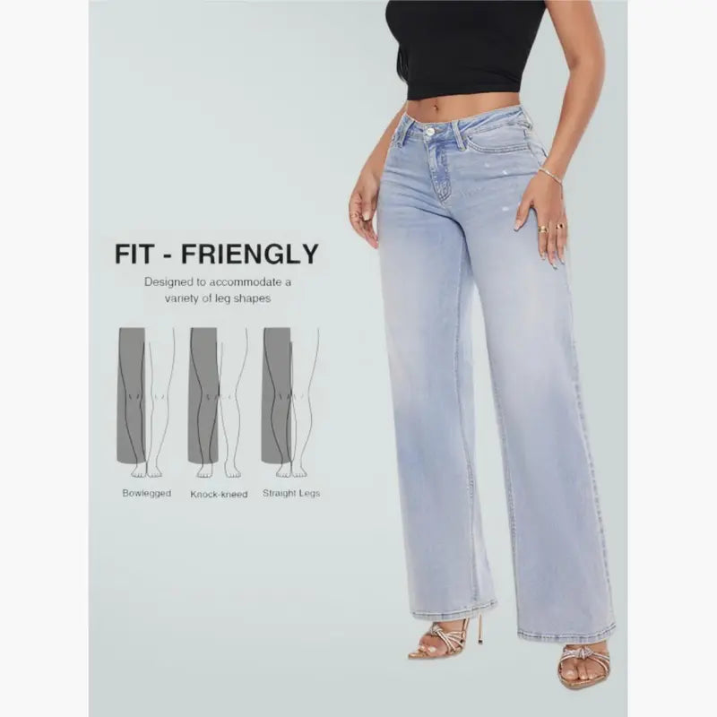 Stretch Wide-Leg Jeans — Four Inseam Lengths - original main gallery photo