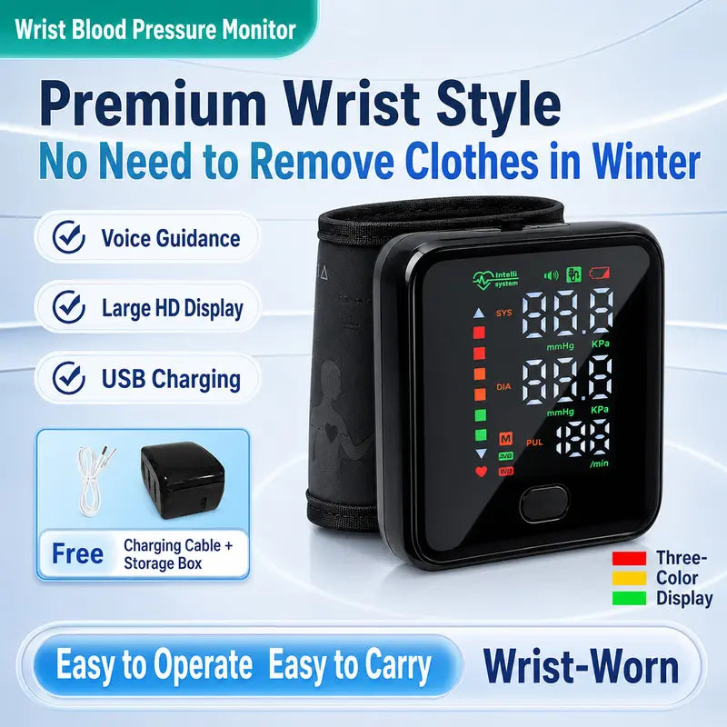 Rechargeable Wrist Blood Pressure Monitor - source design and use details