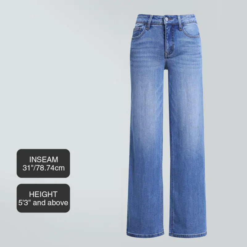 Stretch Wide-Leg Jeans — Four Inseam Lengths - Mid Blue original variant photo