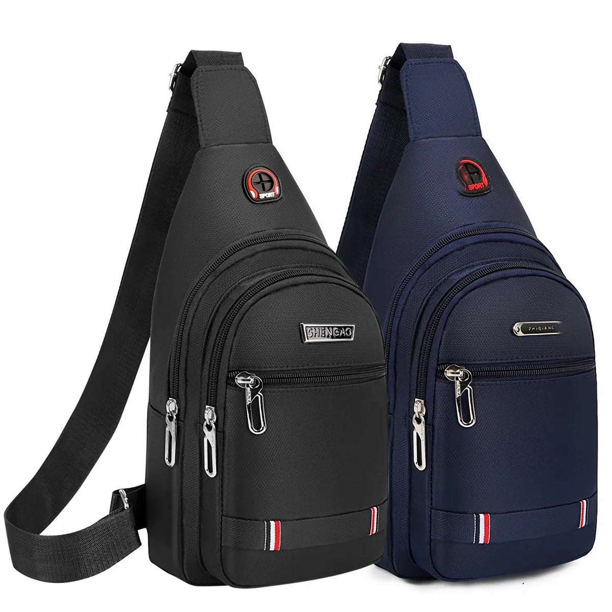 Black Multi Pocket Crossbody Bag — 0