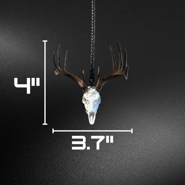 3D-Printed Deer Skull Rearview Mirror Hanger