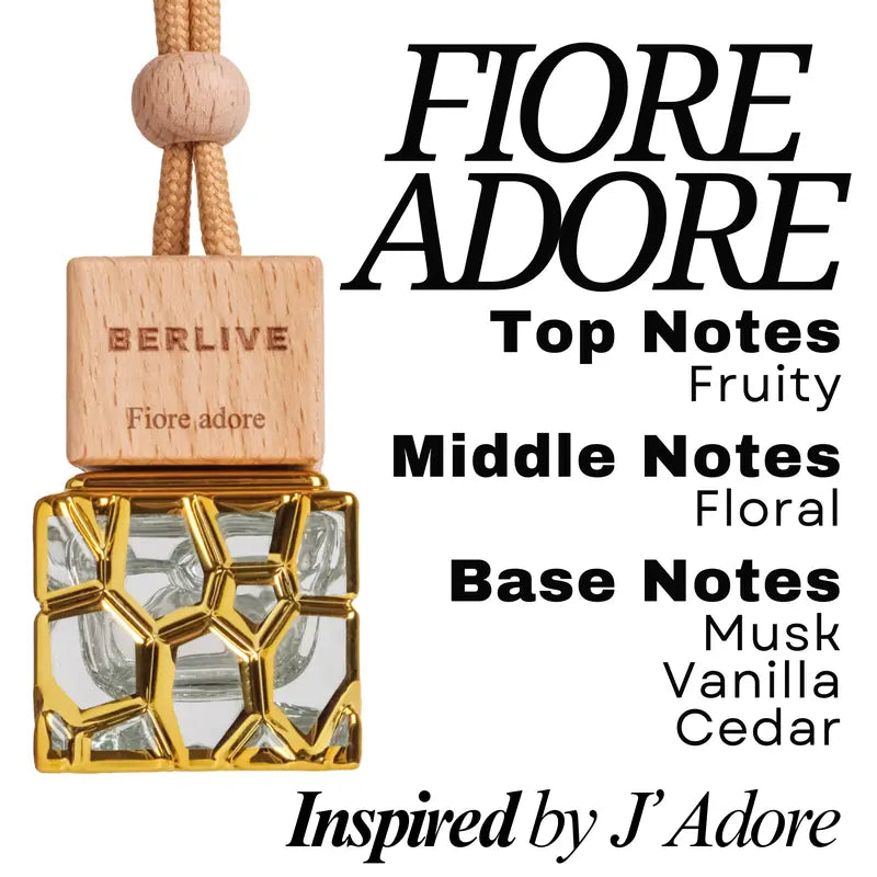 Hanging Car Fragrance with Wooden Cap — 5-Pack - Fiore Adore original variant photo