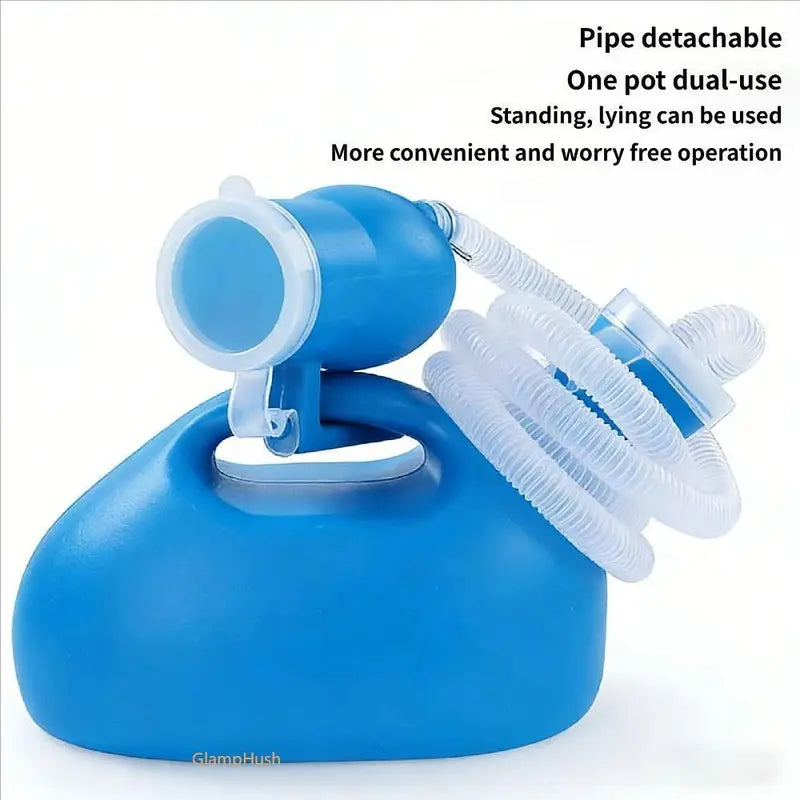 Blue 2000 ml Portable Urinal Bottle with Tube - source design and use details