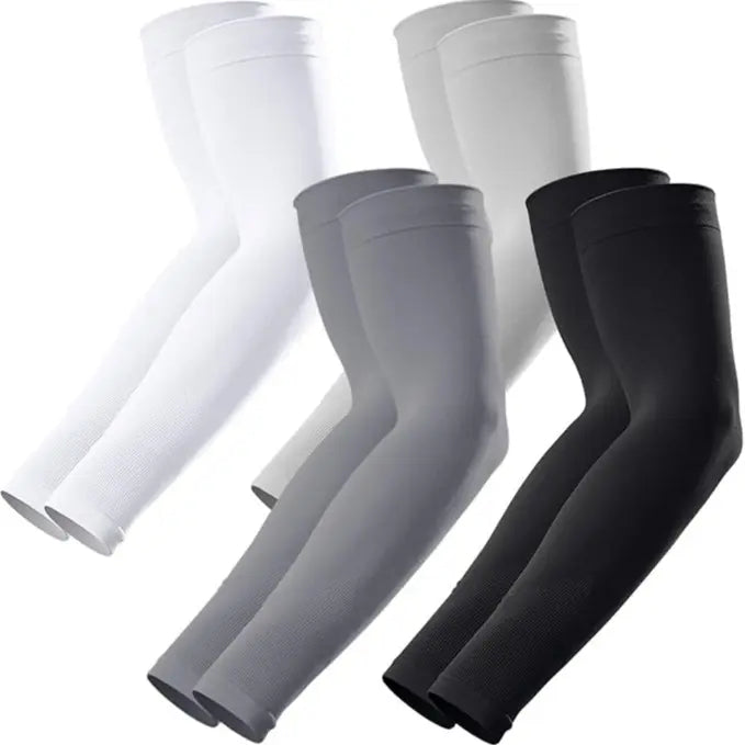 GOUNOD Long Arm Sleeve Packs — 4 Pair-White+Gray+Dark Gray+Black