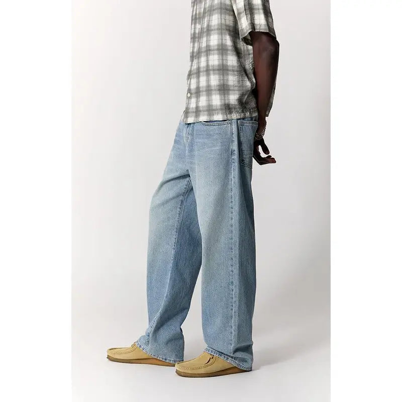 Relaxed Baggy Wide-Leg Jeans — Medium Indigo - original product photo 4