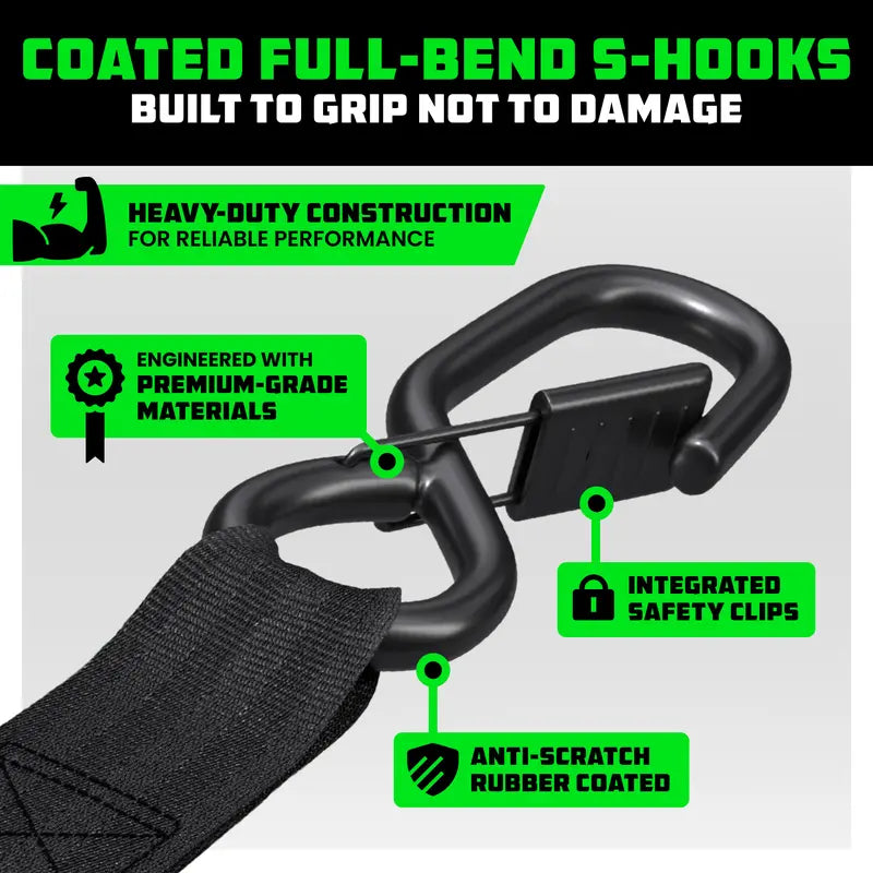 Rhino USA Black Retractable Ratchet Strap — 1 Strap