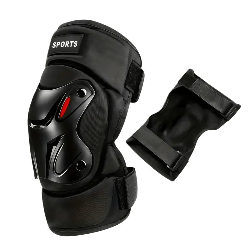 Black Adjustable Sports Knee Pads — One Pair - source design and use details