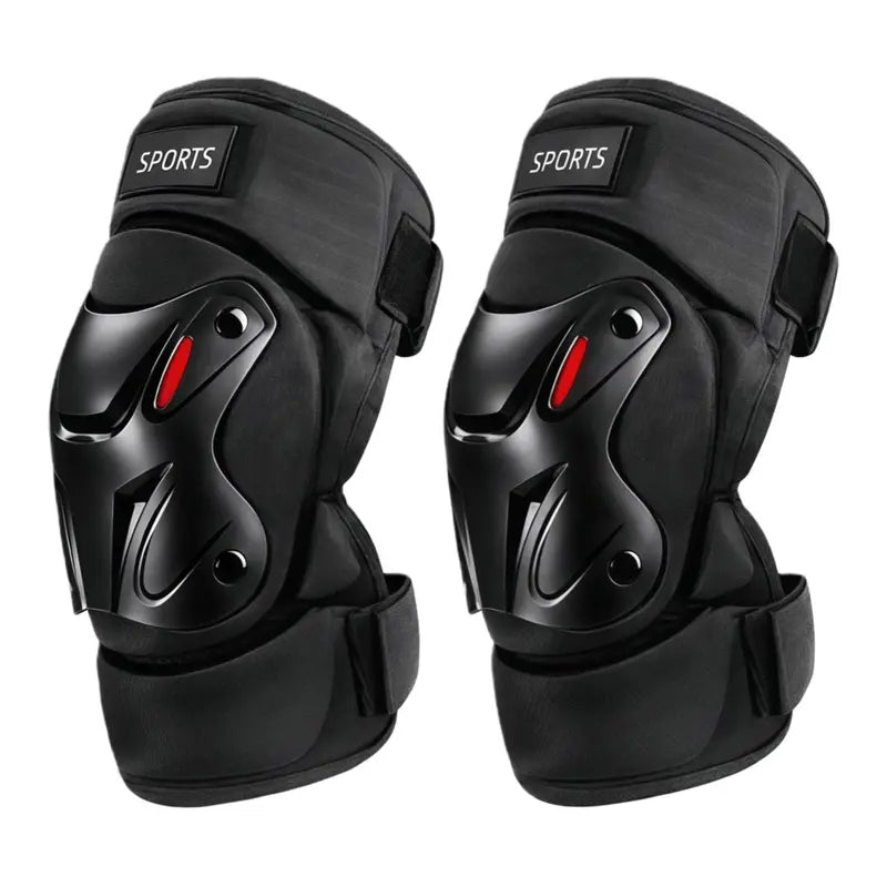 Black Adjustable Sports Knee Pads — One Pair - Default