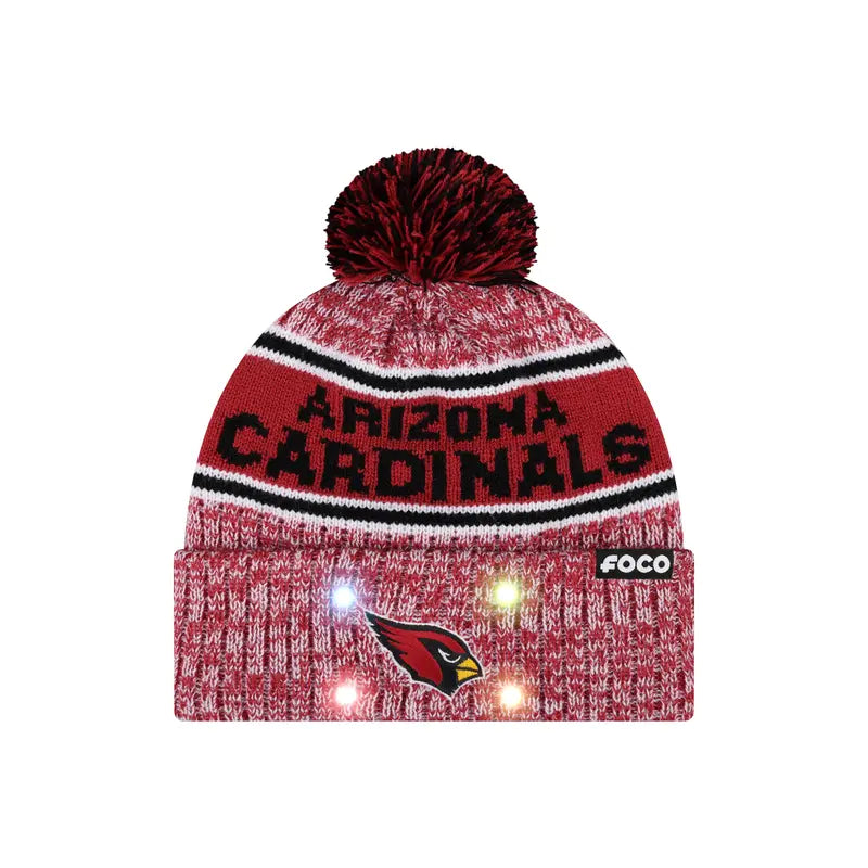 Team-Color Light-Up Pom Beanie - Arizona Cardinals