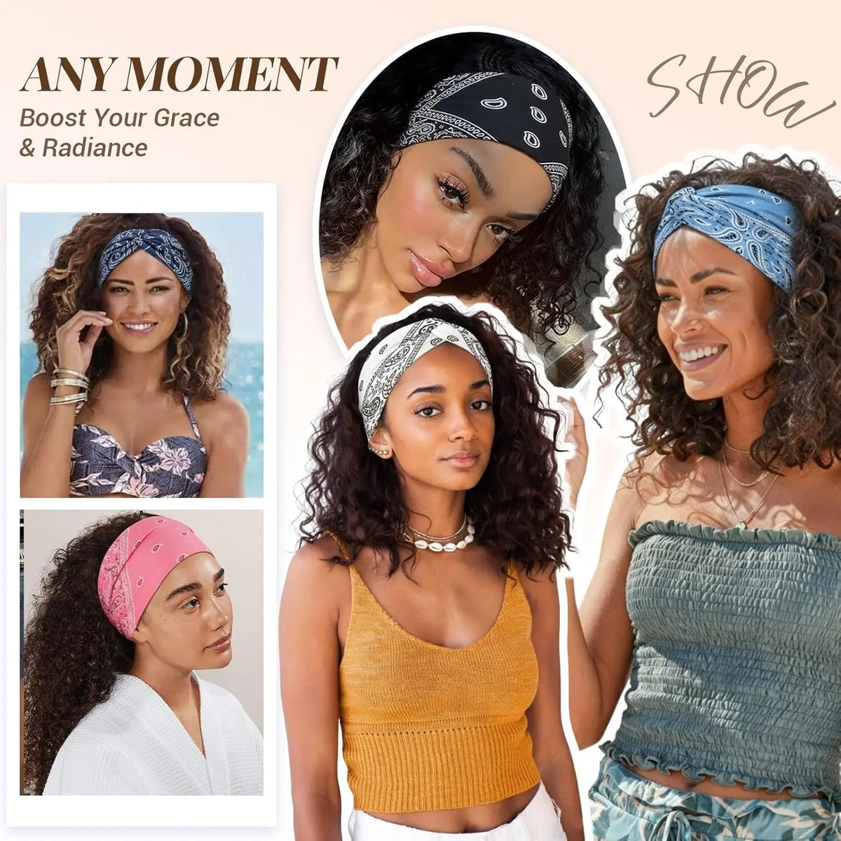 Eight Color Paisley Headband Pack — 8