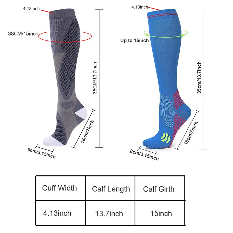 Knee-High Sports Socks — Two Three-Pair Packs - source design and use details