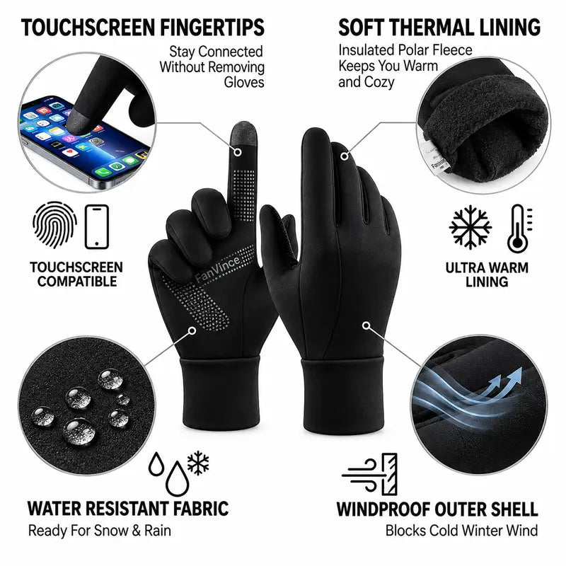 FANVINCE Touchscreen Thermal Winter Gloves - source design and use details
